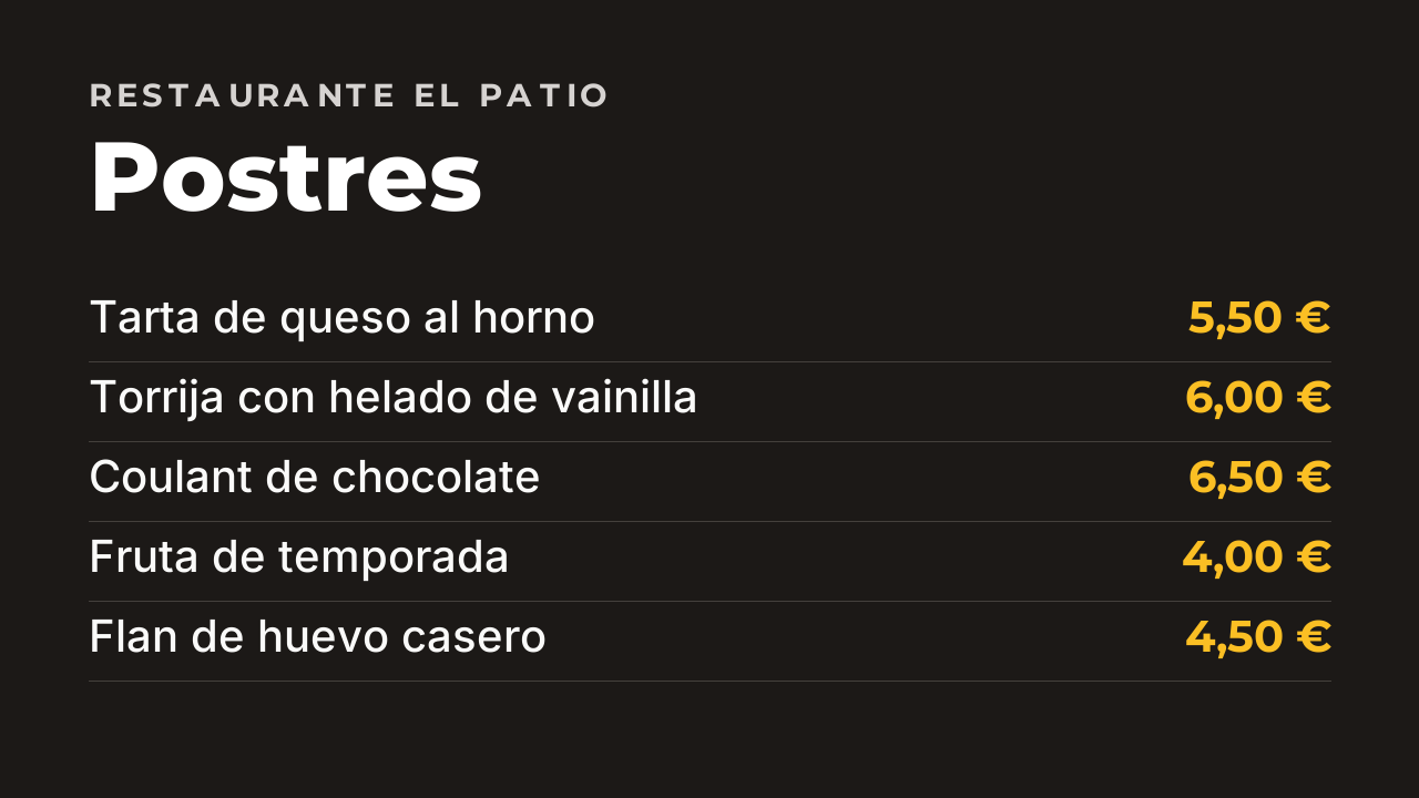 Ejemplo de contenido · Restaurantes