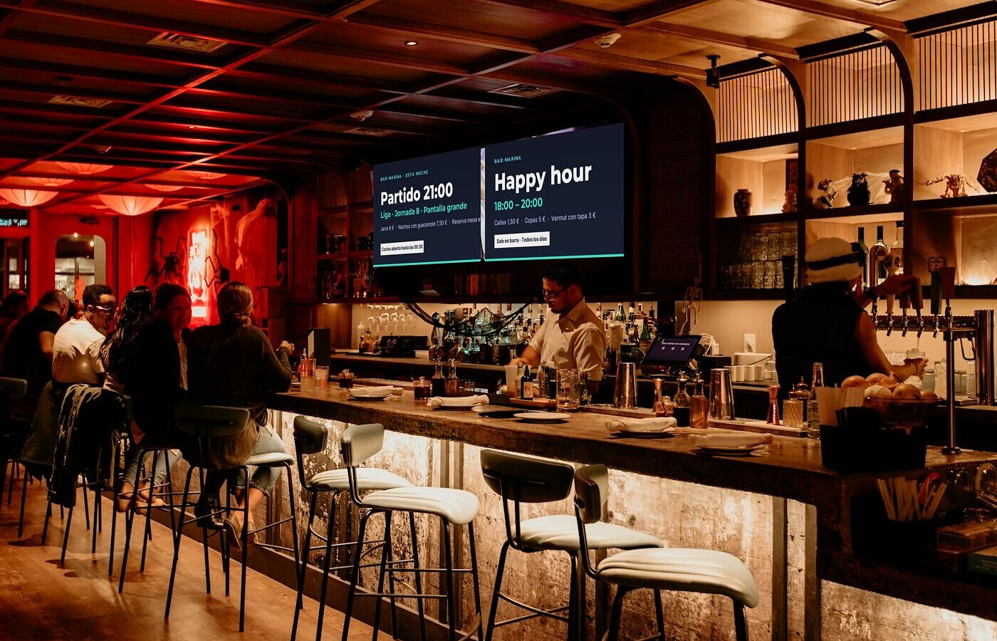 Ejemplo de Pantarix en un local: Bares y cafeterías