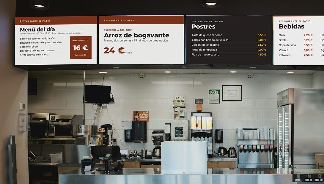 Ejemplo de Pantarix en un local: Restaurantes